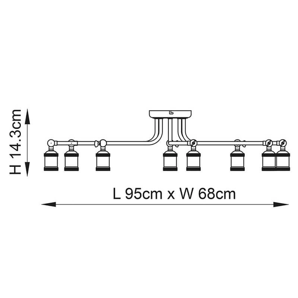 Wielopunktowa lampa sufitowa Hal 81610 retro miedziany cyna