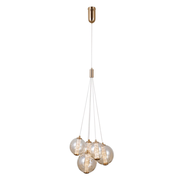 Zawieszana lampa Butero PND-34359-5-HBR-AMB LED 20W 3000K bursztynowy złota