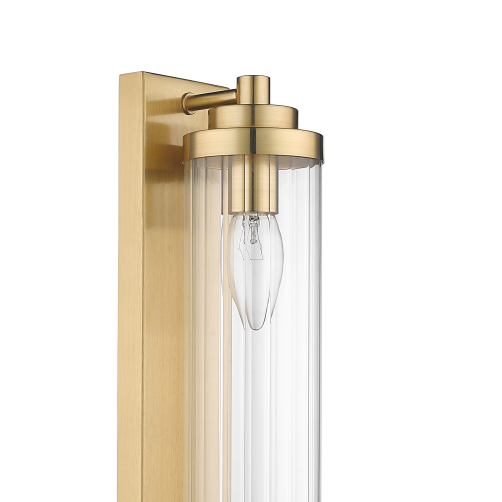 Złoty kinkiet glamour Lorenzo LP-2960/1W Light Prestige szklana tuba