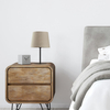 Lampka nocna z tkaninowym abażurem Chicago 5150 TK Lighting szara beżowa