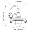 Elewacyjna lampa ścienna Farmhouse 95899 IP44 metalowa czarny