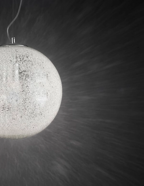 Nowoczesny żyrandol sypialniany Flandes okrągły srebrny