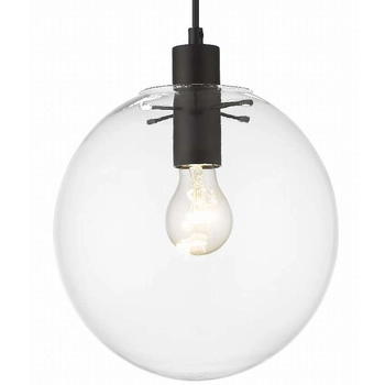 Loftowa LAMPA wisząca PUERTO LP-004/1P M BK Light Prestige skandynawska OPRAWA szklany ZWIS kula ball przezroczysta czarna