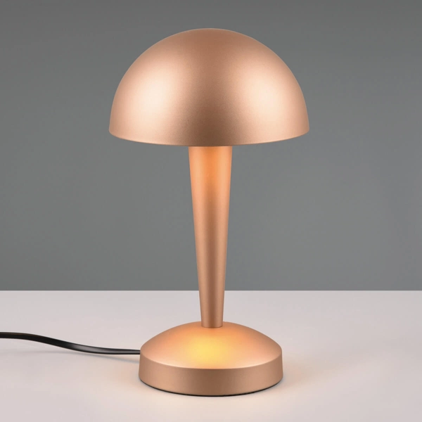 Stołowa lampka do sypialni Canaria R59561165 grzybek metalowa kawowa