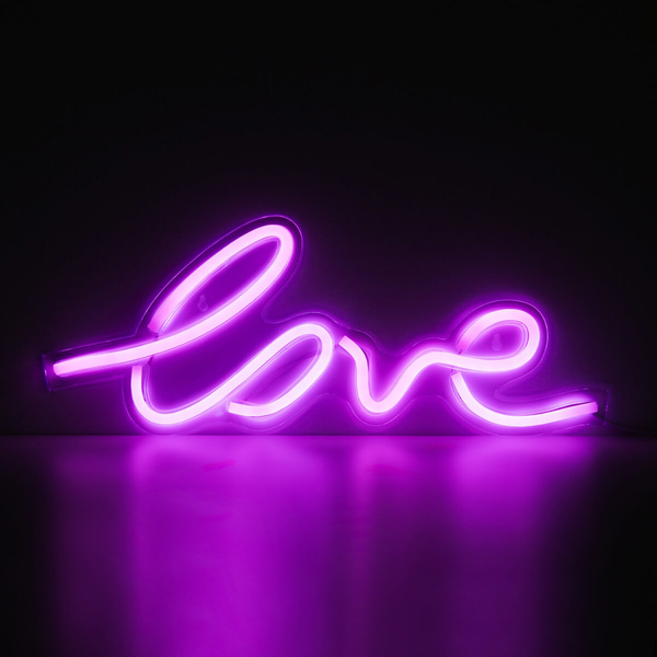 Lampka neonowa LED stołowa Neon FM-WN01 Zumaline love różowa biała