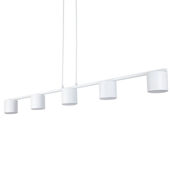 Podłużna zwisająca lampa Mila 5 41351 na belce tuby do salonu biały