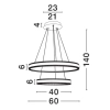 Podwójna lampa wisząca DONTERIO LE45399 LED 69W 3000K ringi złote