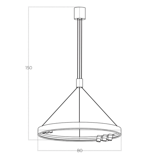 Ściemnialna lampa wisząca SERAFINO AZ5835 LED 43W 3000K złota czarna
