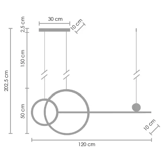 Lampa podwieszana listwa New age SMP0082-L120 Step LED 80W 3000K ring czarna
