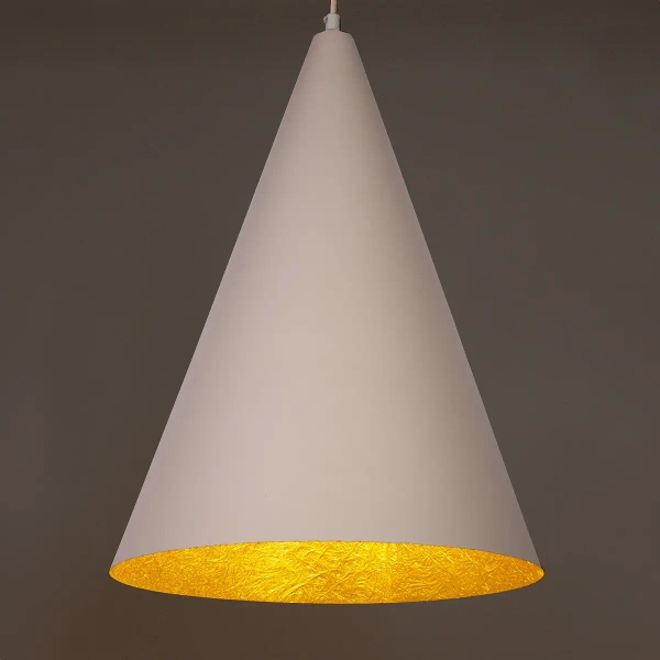 Zwisowa stożkowa lampa VESUVIO 41066 sypialniana beżowa złota