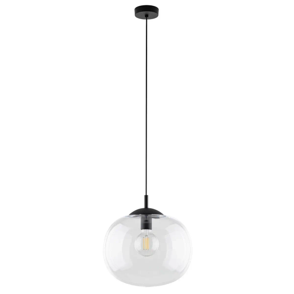 Sypialniana lampa wisząca VIBE 4818 kulista czarny przezroczysty