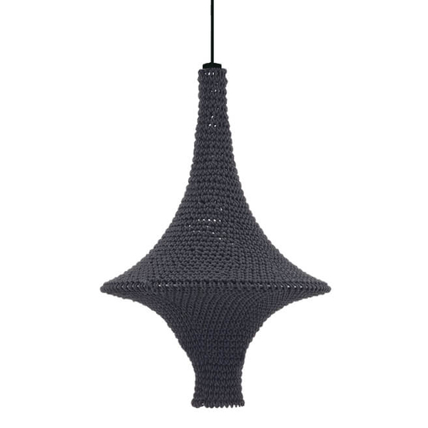 Wisząca lampa na szydełku Alda 5112 Shilo dekoracyjna do salonu czarny