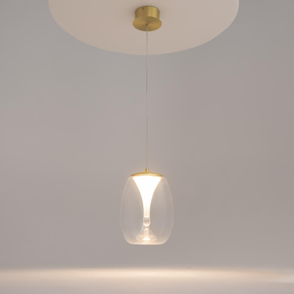 Zawieszana lampa Splash MOD282PL-L8G3K1 LED 7W 3000K złota przezroczysta