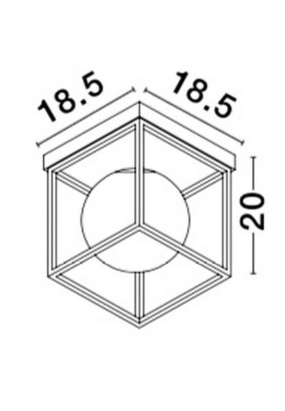 Nowoczesny plafon kuchenny Plata kostka złota czarna