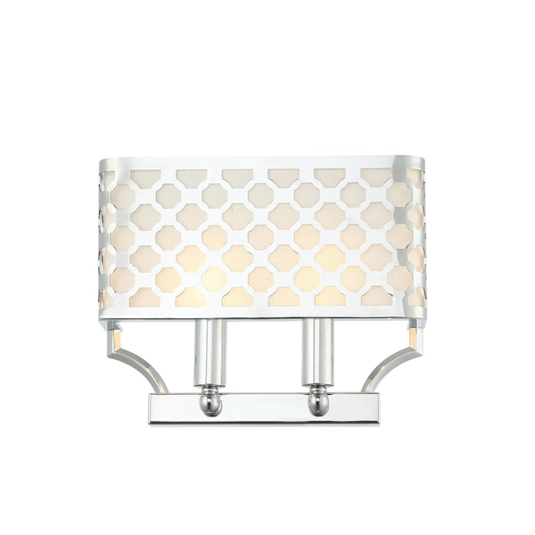 LAMPA ścienna Verno Parette Cromo Orlicki Design prostokątna OPRAWA metalowy kinkiet ażurowy chrom kremowy