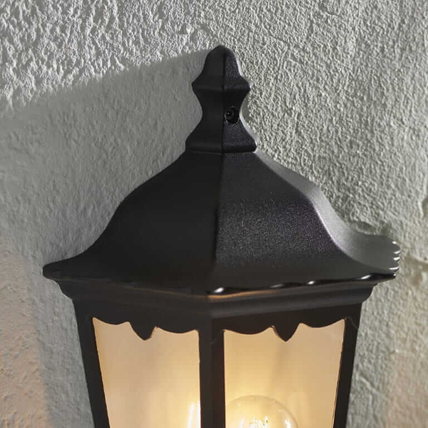 Zewnętrzna lampa ścienna Burford 76547 Endon latarnia IP44 czarna przezroczysta