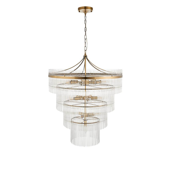 Wisząca lampa na łańcuchu Marietta 112576 do salonu mosiądz