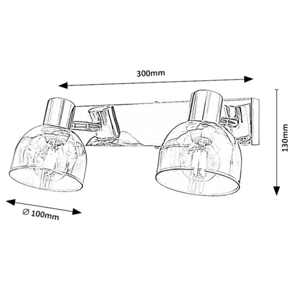 Salonowa lampa sufitowa Tarien 3249 regulowana szklana nad stolik chrom