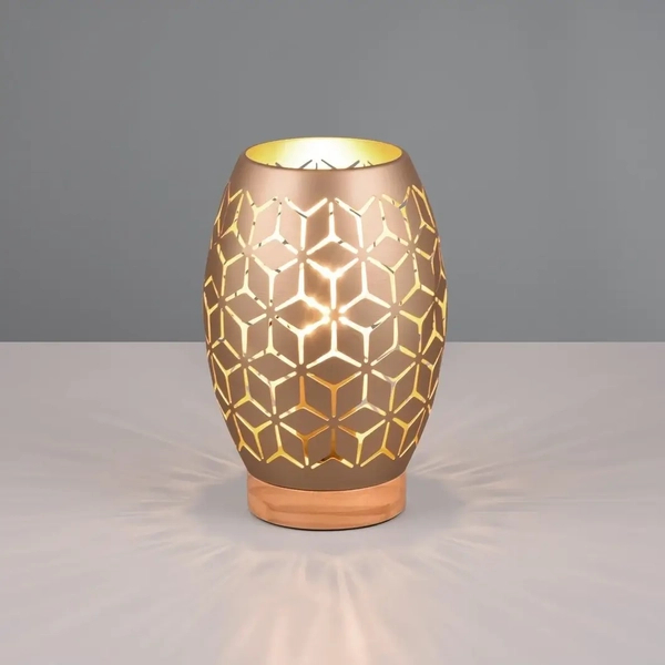 Stołowa lampka Bidar R51571065 RL Light wzorzysta brązowa złota