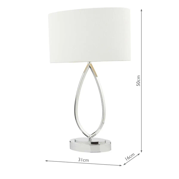 Tkaninowa nocna lampa Wyatt WYA4250 z abażurem kość słoniowa chrom