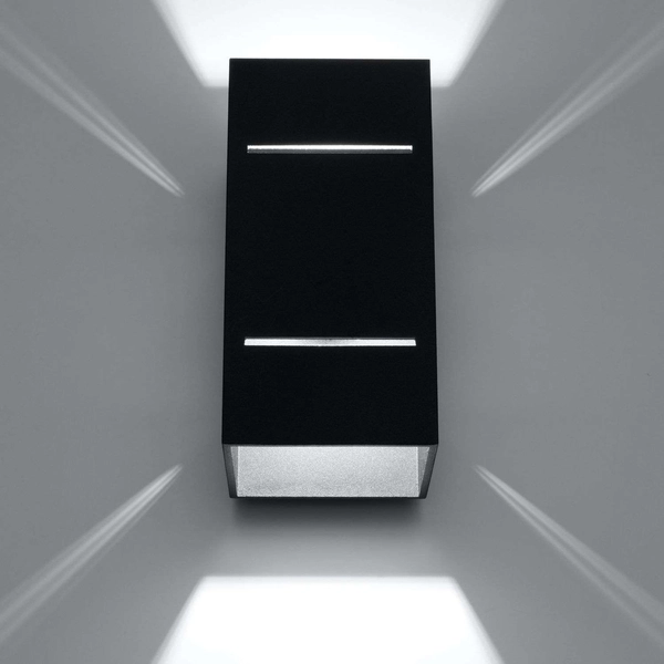 Kinkiet LAMPA ścienna SL.0478 metalowa OPRAWA prostokątna czarna