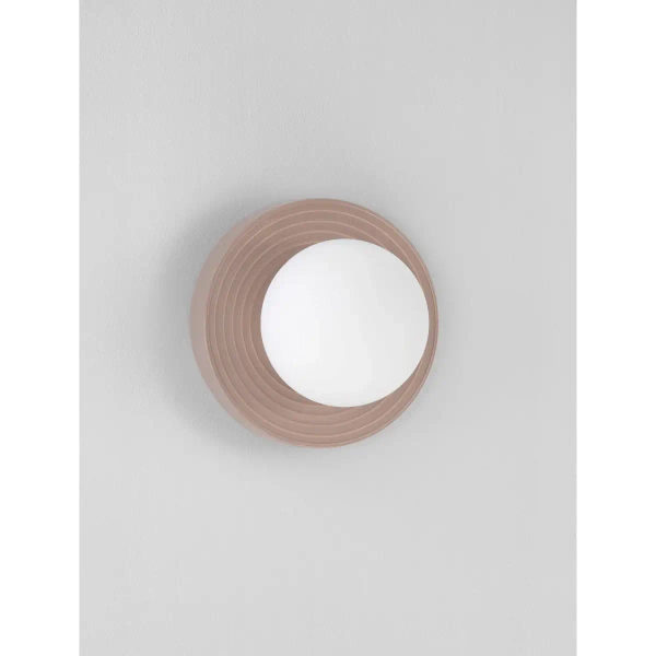 Okrągła lampa ścienna MALVANO LE45266 szklana do sypialni mokka