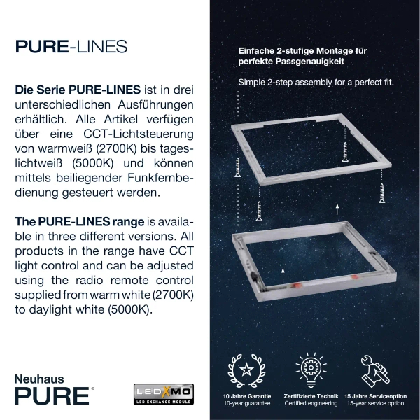 Lampa sufitowa sterowana pilotem PURE-LINES 6023-95 1xLED 42W 2700-5000K CCT