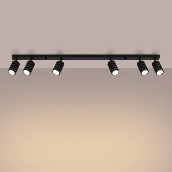 Salonowy plafon na listwie KARBON SL.1585 regulowane tubki czarne