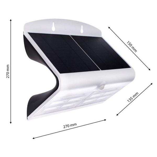 Lampa elewacyjna solarna Butterfly EKO3997 Milagro LED 6,8W IP65 czarna