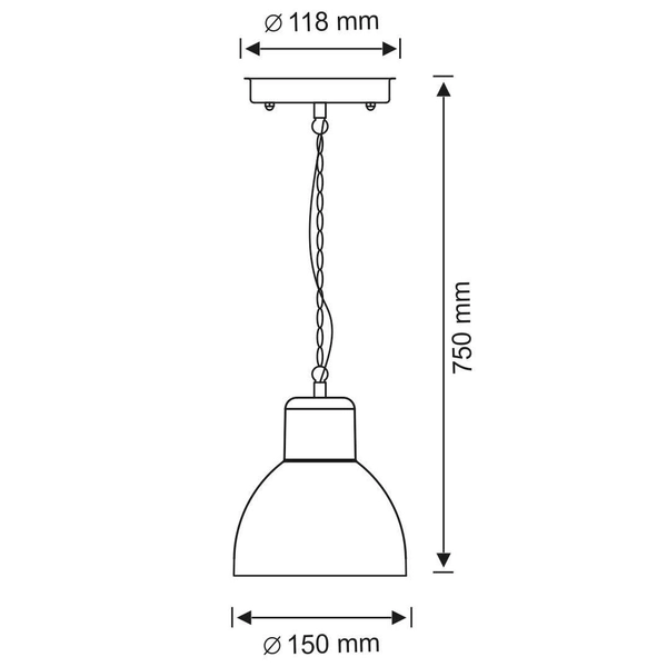 LAMPA wisząca ARNE 311924 Polux metalowa OPRAWA industrialny ZWIS na łańcuchu IP44 czarny