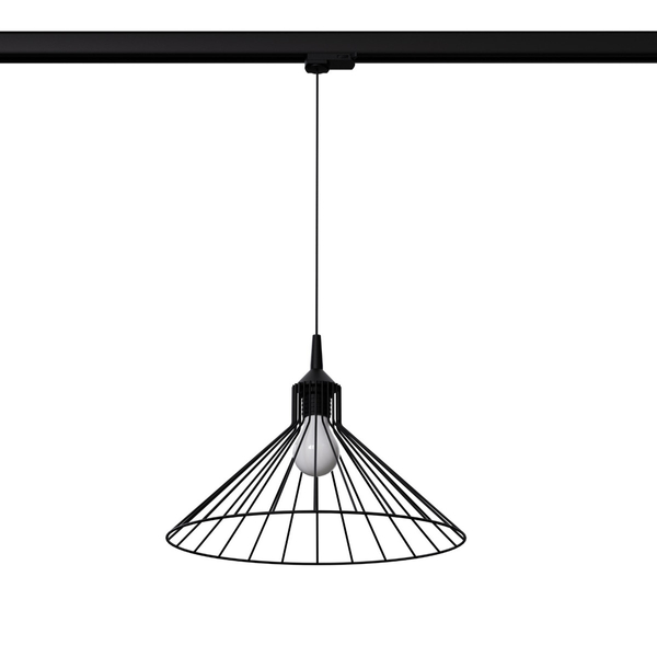 Wisząca lampa z żarówką EDA MYL.00384 druciana trzyfazowa czarny