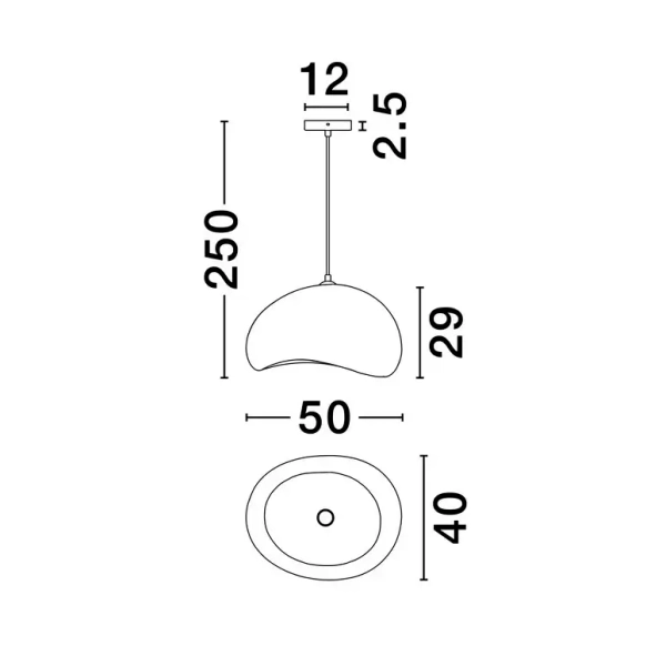 Wisząca lampa japandi PALINZA LE45317 kopuła nad stół biała