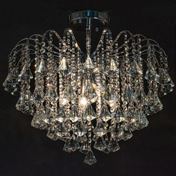 LAMPA sufitowa Belweder 5193/4 8C Elem metalowa OPRAWA glamour z kryształkami chrom przezroczysta