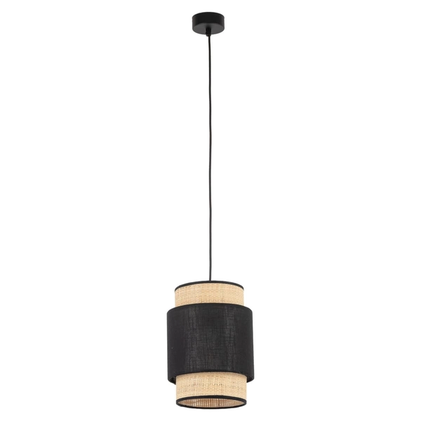 Pojedyncza lampa wisząca ekologiczna Boho 5656 TK Lighting czarna słomkowa