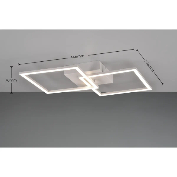 Kwadratowa lampa TRAIL R64492131 biała LED 20W 4000K sufitowa