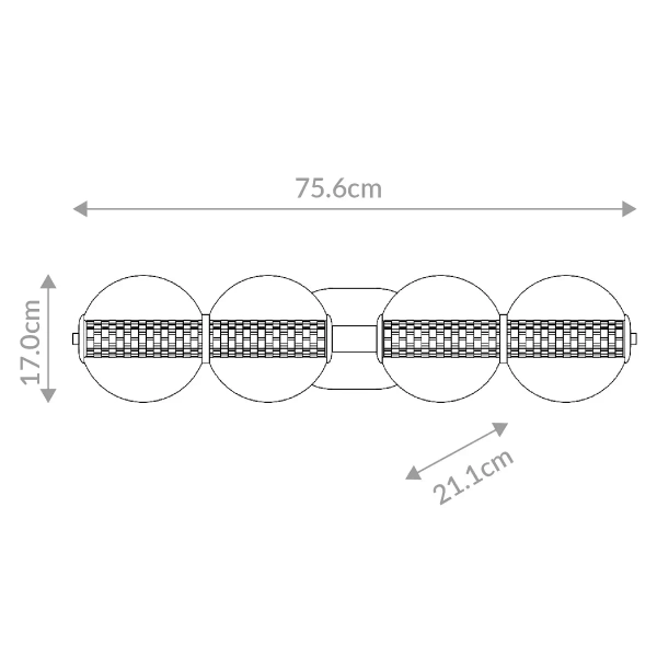 Lampa ścienna kule Atomo QN-ATOMO-4W-BG LED 18,5W 3000K IP44 złoty
