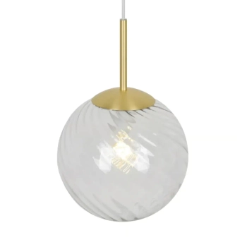Kulista lampa wisząca nad stół Chisell 2312073035 szklana mosiądz