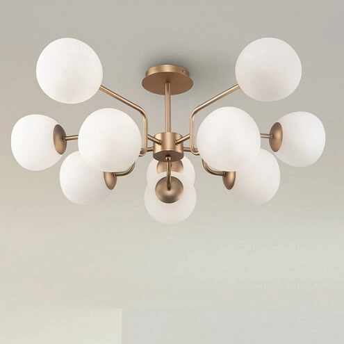 Kulista lampa wisząca Erich MOD221PL-10G molekuły mosiądz