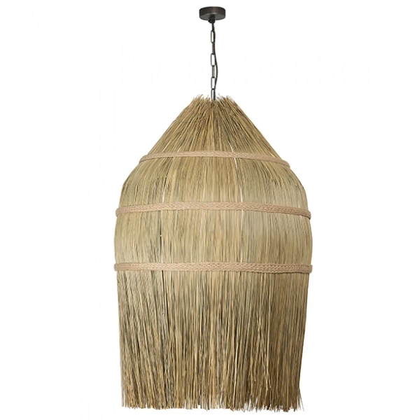 Na łańcuchu wisząca lampa 17129 naturalna słoma regulowana brązowy