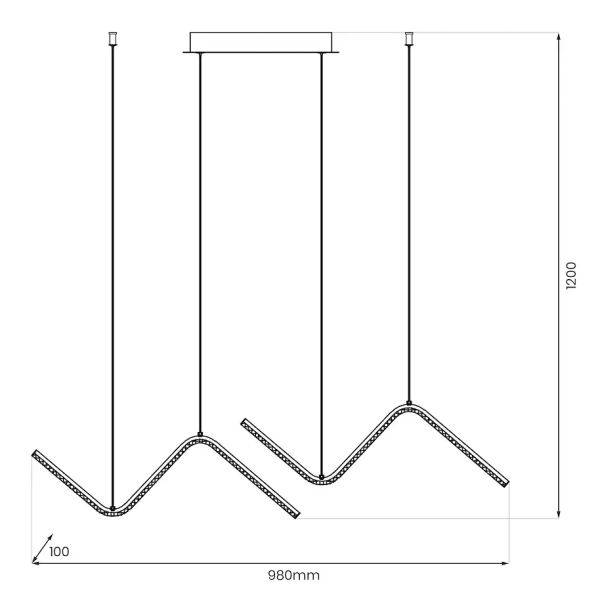 Liniowa lampa wisząca VERTE ML1179 LED 22W 4000K czarna