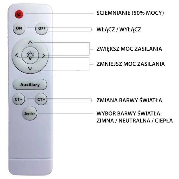 Plafon LAMPA sufitowa CRUZ ML4220 Milagro okrągła OPRAWA plafon LED 66W 3000K - 6000K z pilotem biały