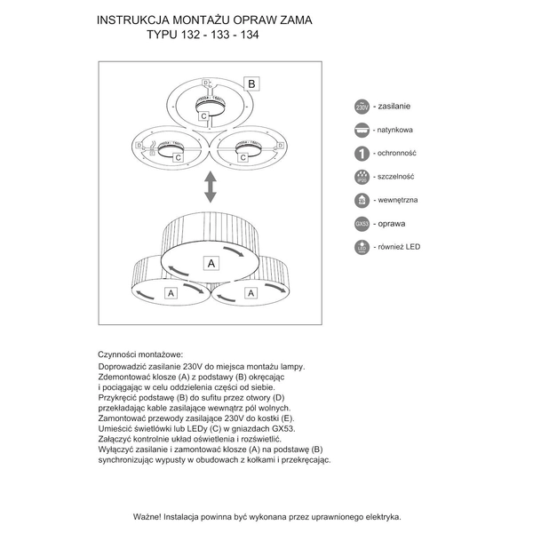 Plafon LAMPA sufitowa ZAMA 7039 Shilo natynkowa OPRAWA okrągła biała