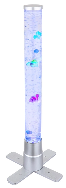 Dekoracyjna lampka podłogowa Mendoza z rybkami LED RGB 0,06W srebrna