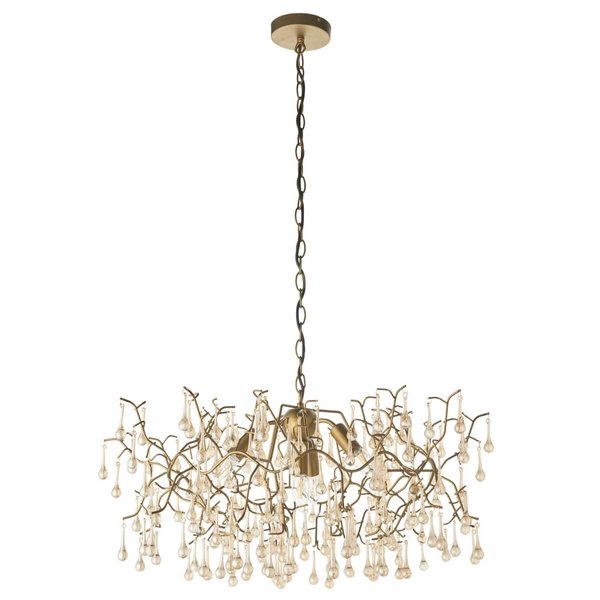 Lampa glamour wisząca L&-181675 Light& glamour sopelki złote