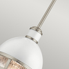 Lampa wisząca kopuła QN-TOLLIS-MP-BN szklana biała nikiel