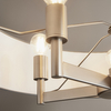 Abażurowy żyrandol L&-181002 Light& na łańcuchu nikiel szary