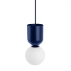 Zwieszana lampa kula LUOTI LUA11313P0 biała granatowa szklana G9 12W kulista nad stół