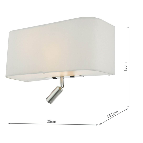 Ścienna lampa do salonu Ronda RON712L tkaninowa metal biały chrom