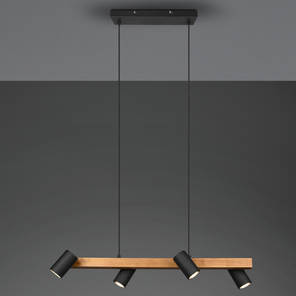 Lampa wisząca nad wsypę VANTOS DL432312490 Trio loftowa drewniana czarny