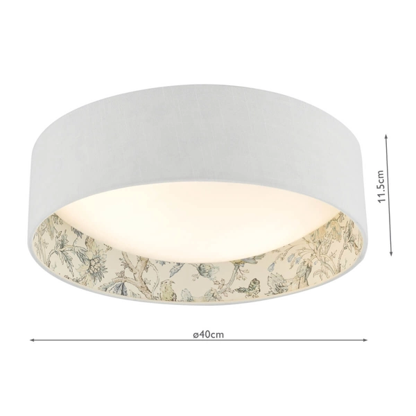 Okrągła lampa sufitowa Delft DEL5015-EH Dar Lighting nadruk do pokoju biały